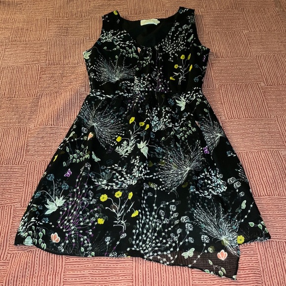 Women’s medium lined Black Floral Midi Dress - Picture 7 of 15
